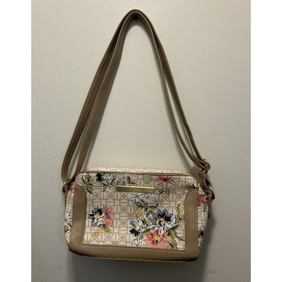 Time & Tru Floral Purse Vegan Leather Floral Design - Picture 2 of 6